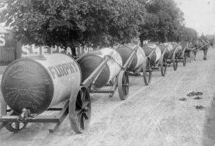 Six Furphy carts